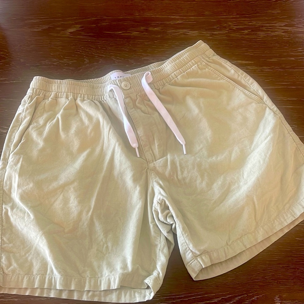 TOPMAN Mens Green Corduroy Shorts 36 EUC